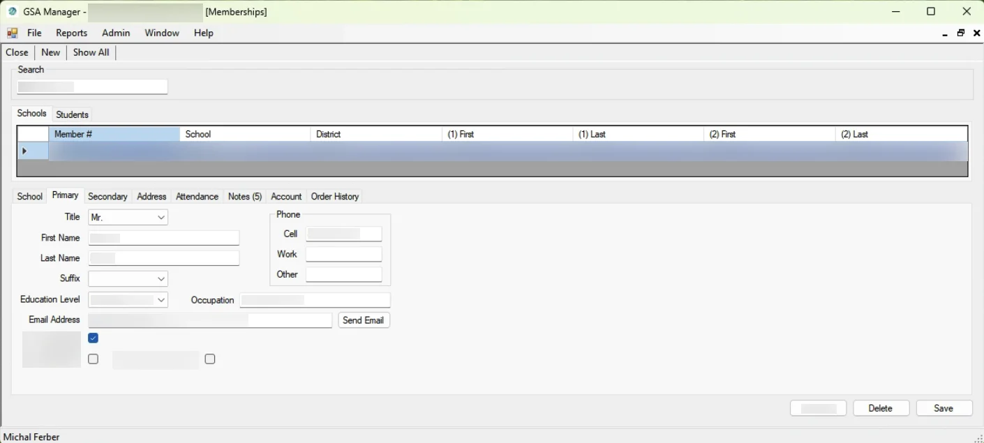 GSA Manager CRM - Memberships